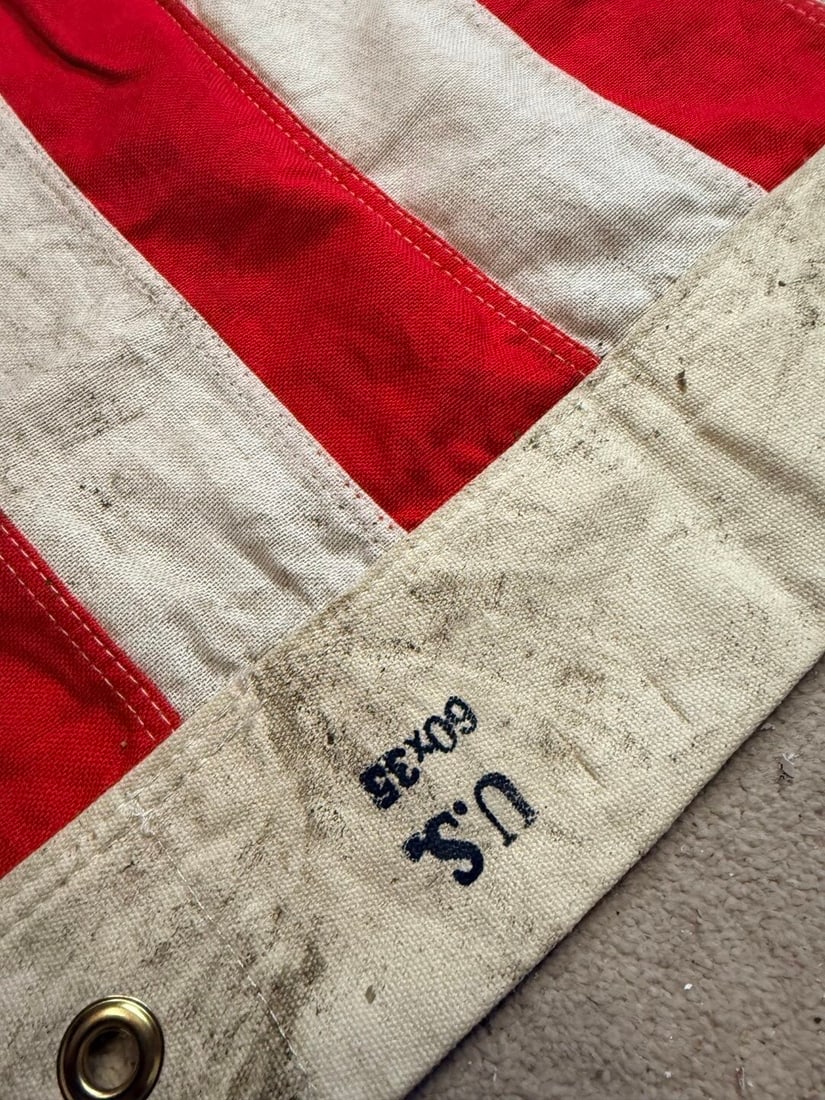 WW2 American U.S. Marines Flag Dated 1942 Multi-Piece Flag-Professionally Framed - 3