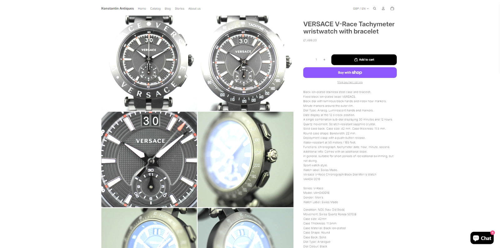 Versace V-Race Mens Quartz Black Dial 46mm 200m Sapphire Glass - 6