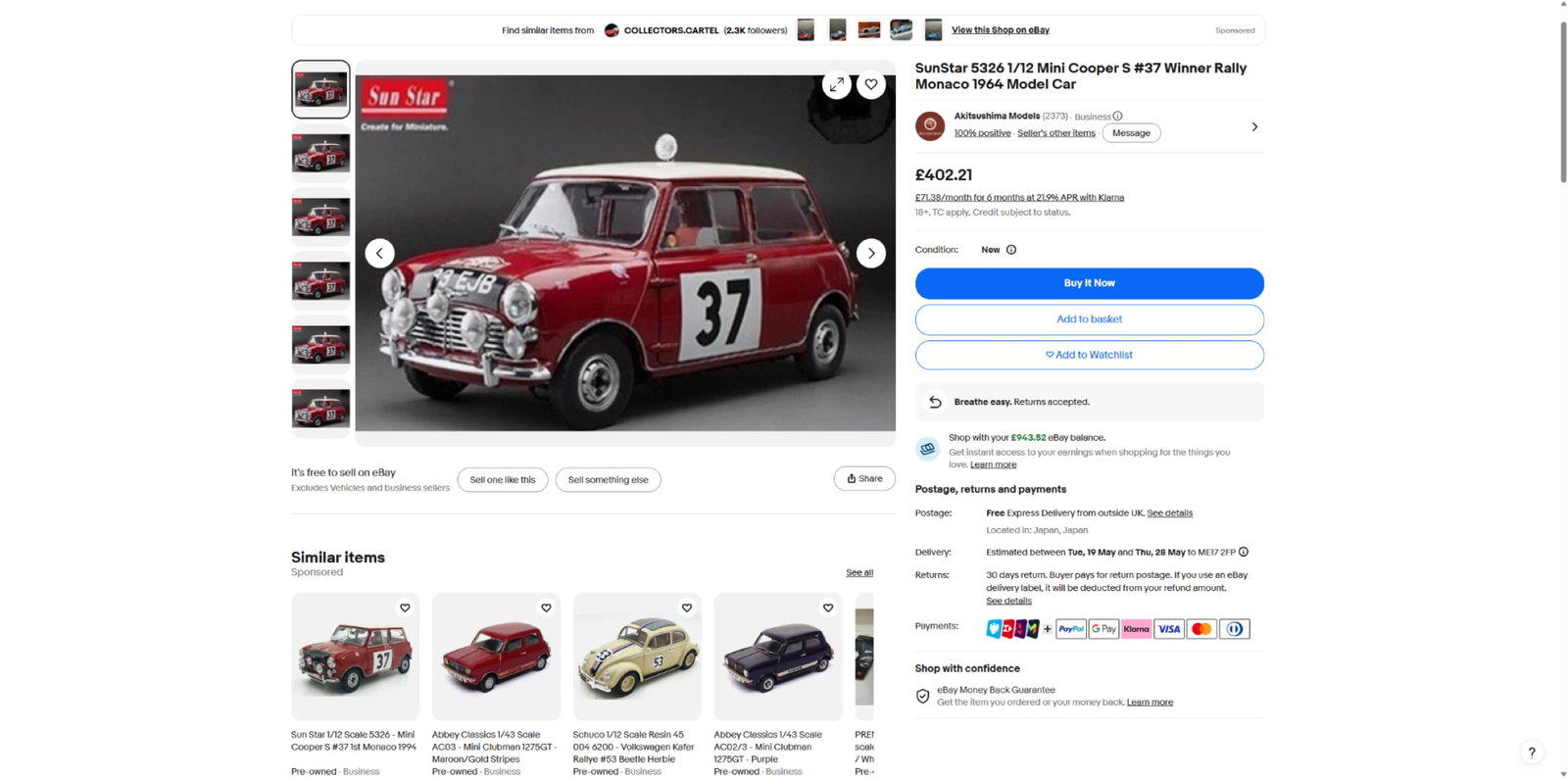 1/18 scale Morris Mini Cooper S 1964 Monte Carlo Winner 50th Anniversary signed by Paddy Hopkirk - 12