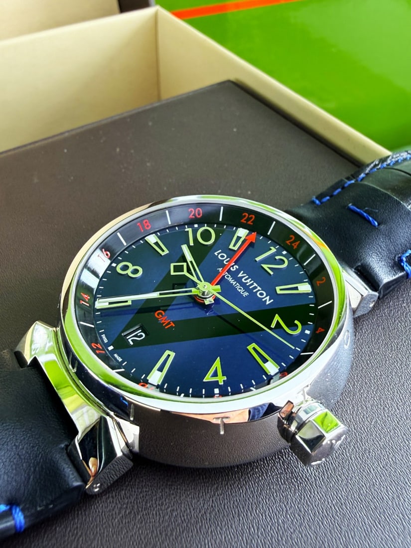 Louis Vuitton Paris Q11570 Tambour Edition Automatic Watch Rrp GBP 3995: Louis Vuitton Paris Q11570 Tambour Edition Automatic Watch Rrp £3995, mint example as pictured, benefitting from original paperwork/warranty card and case etc present. 40mm bezel size.