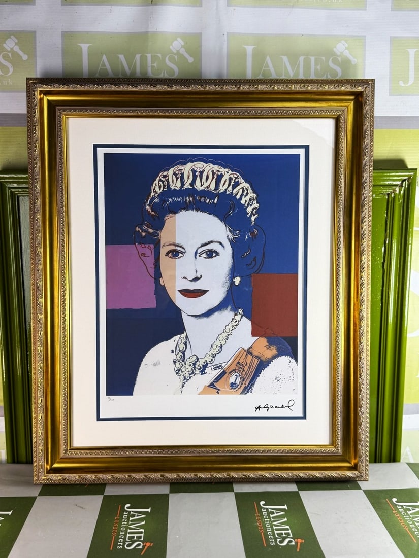 Andy Warhol-(1928-1987) Elizabeth Classic Numbered Lithograph # 85/100: Andy Warhol-(1928-1987) "Elizabeth Classic " Numbered Lithograph # 85/100. Professionally framed using museum quality perspex and double mount, gold finish ornate framed. Dimensions & number of li