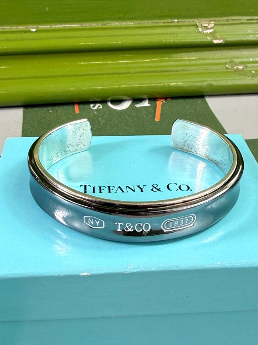 Tiffany & Co. 1837 Midnight Titanium & Sterling Silver Cuff Bracelet - 4