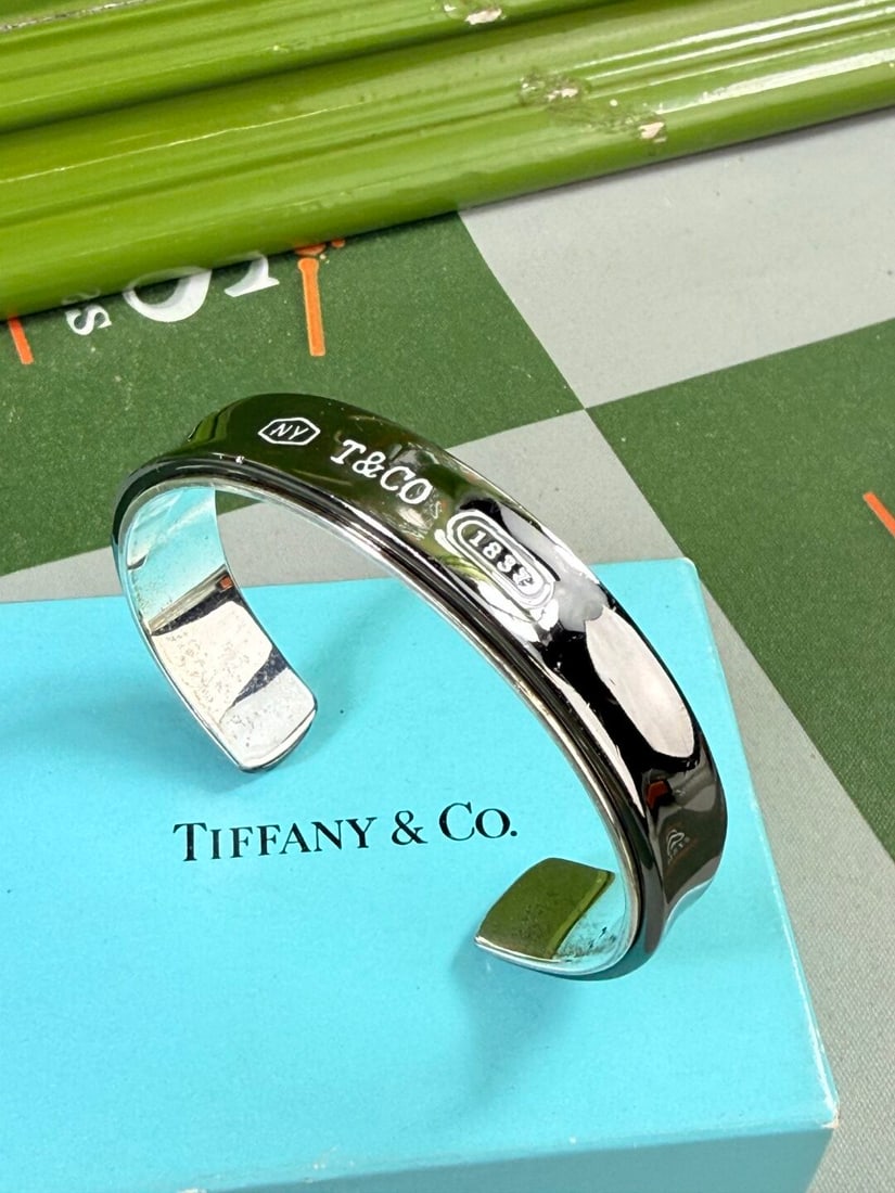 Tiffany & Co. 1837 Midnight Titanium & Sterling Silver Cuff Bracelet - 6