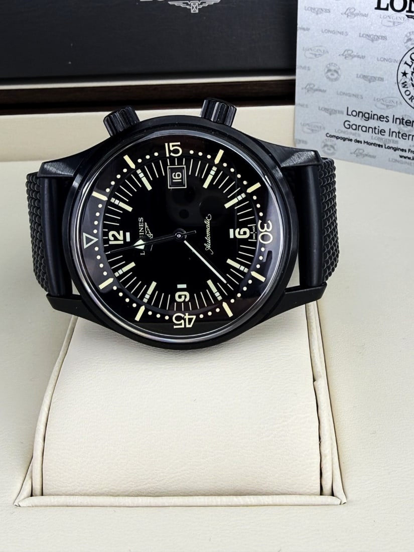 Longines Legend Diver Mens 42 M`Black Edition` Rrp GBP 2700 - 3