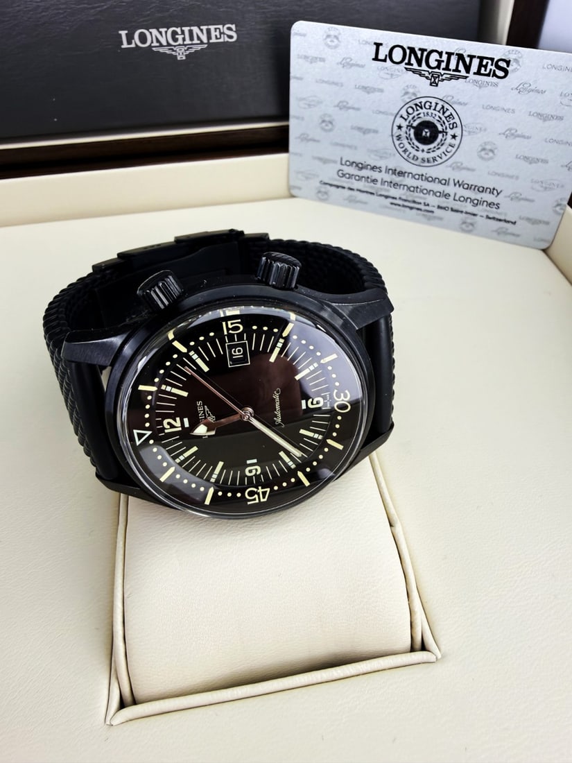 Longines Legend Diver Mens 42 M`Black Edition` Rrp GBP 2700 - 5
