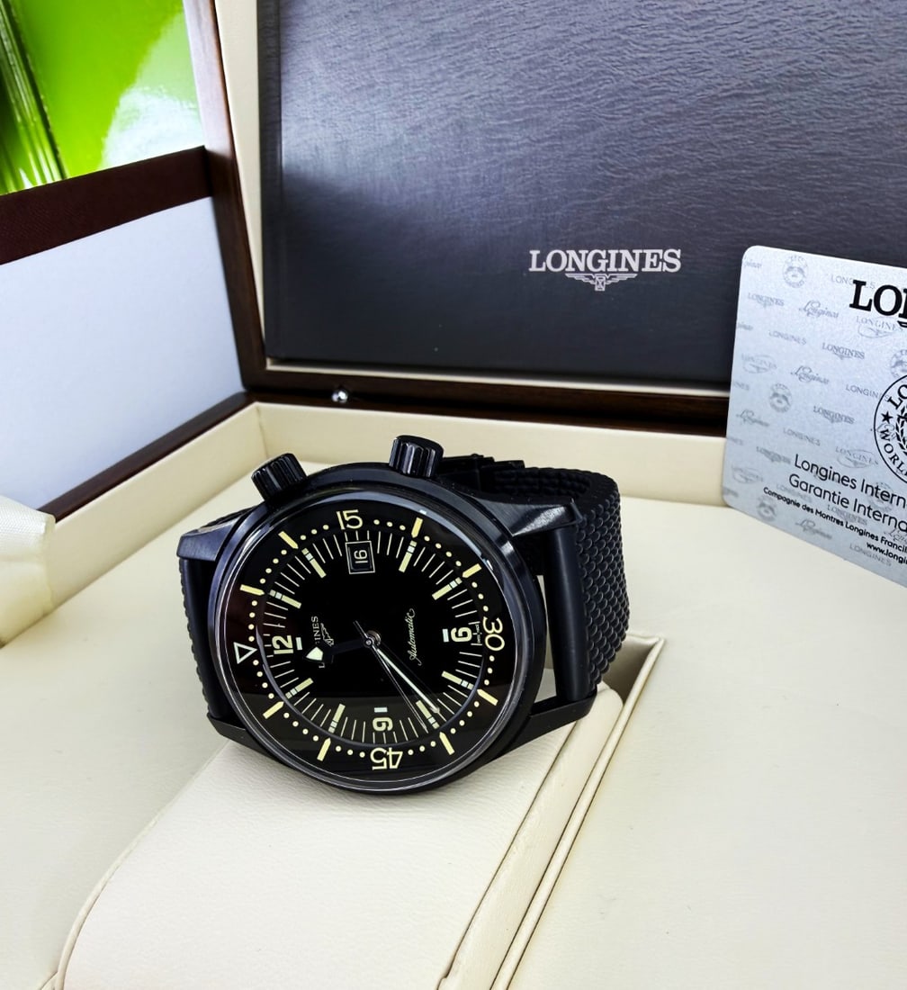 Longines Legend Diver Mens 42 M`Black Edition` Rrp GBP 2700 - 8