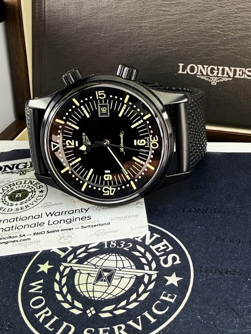 Longines Legend Diver Mens 42 M`Black Edition` Rrp GBP 2700 - 9