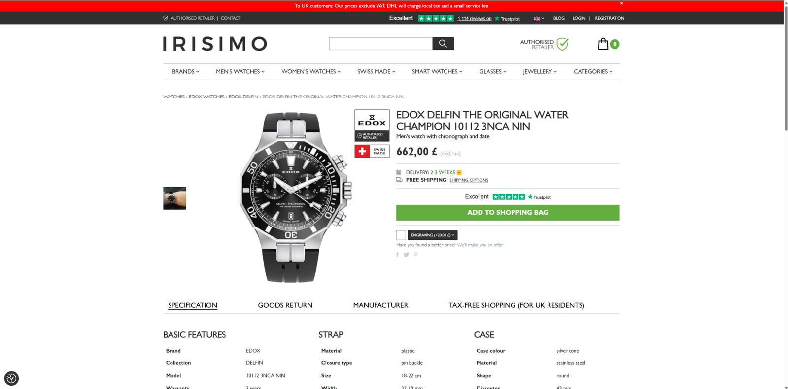 Edox Delfin `The Water Champion` Chronograph Edition Divers Watch 2024 Model - 9