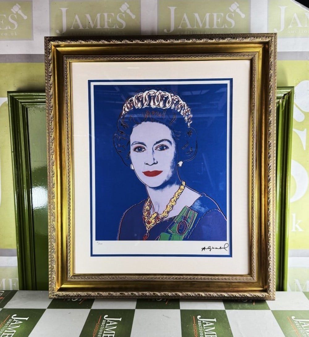 Andy Warhol-(1928-1987) Elizabeth Numbered Lithograph # 41/100: Andy Warhol-(1928-1987) "Elizabeth " Numbered Lithograph # 41/100, Professionally framed using museum quality perspex and double mount, gold finish ornate framed. Dimensions & number of limited pr