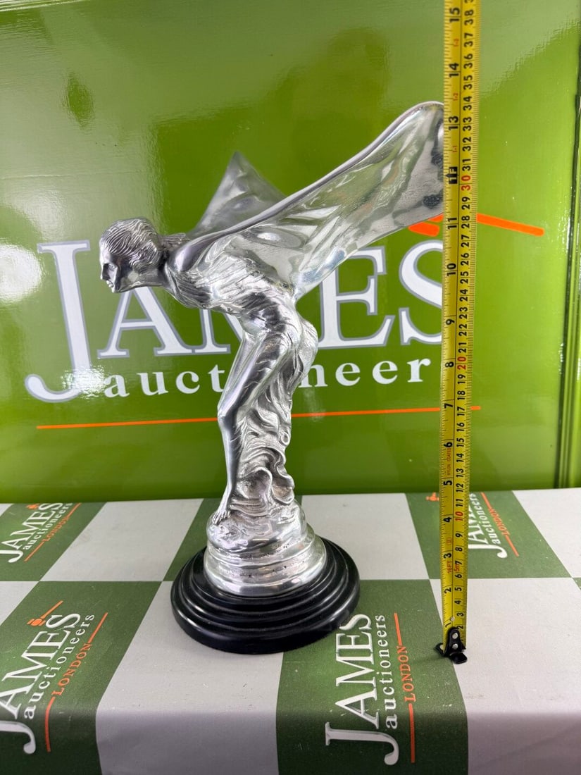 Extra Large Rolls Royce Flying Lady Mascot With Marble Base - 5