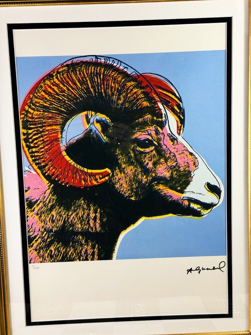 Andy Warhol-(1928-1987)`The Ram` Numbered Lithograph #21/100 - 2