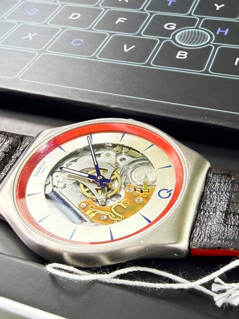 Swatch James Bond 007 Q 42mm Brown Leather Strap (SS07Z100) - 4