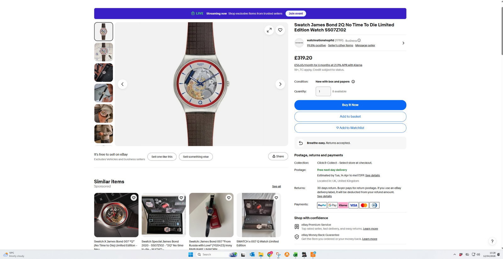 Swatch James Bond 007 Q 42mm Brown Leather Strap (SS07Z100) - 6
