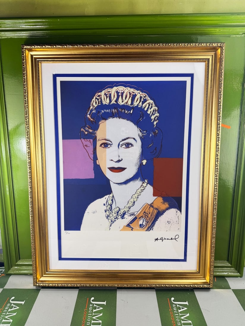 Andy Warhol-(1928-1987) `Elizabeth Classic` Numbered Lithograph # 28/100: Andy Warhol-(1928-1987) `Elizabeth` Numbered Lithograph #28 of/100,Professionally framed using museum quality perspex and double mount, gold finish ornate framed. Dimensions & number of limited