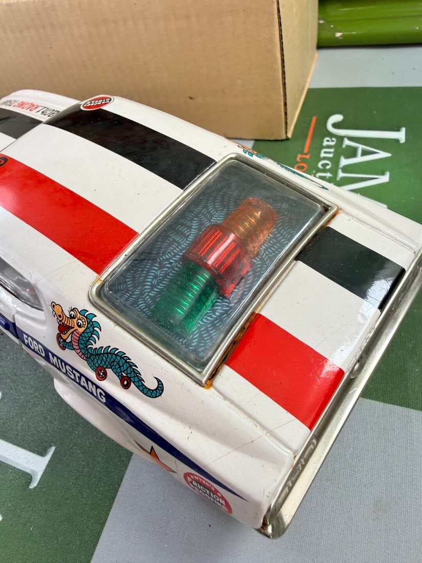 Japanese Tinplate Battery Operated Rusher Circa 1960s Vintage Mach1 Mustang-Rare - 4