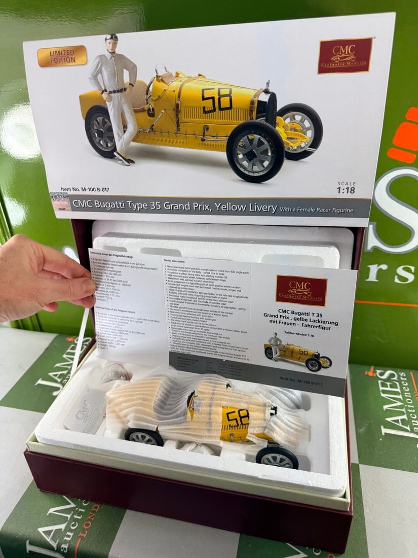 CMC 1/18 Scale Bugatti Type 35 Grand Prix, M-100-017-Very Rare complete Example. - 9