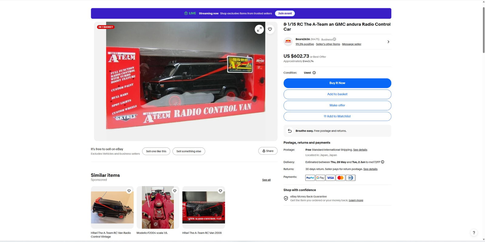 Hitari-Vintage Mint A Team Radio Control Van-Rare Example - 6