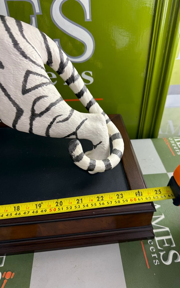 Large Franklin Mint Hand Painted Ltd Edition On The Prowl Tiger Display - 6