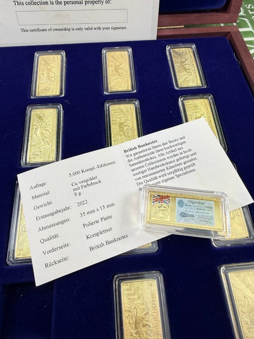 2023 Windsor Mint British Banknote Commemorative 24 K Gold Plated Ingots - 5