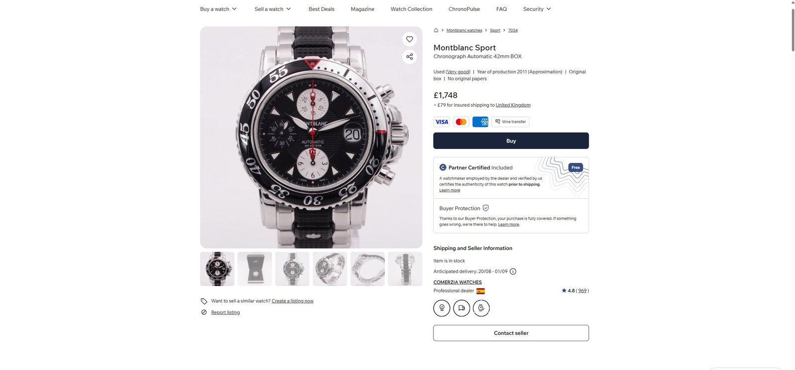 Montblanc Meisterstuck 7034 Black Sports Chronograph Date Automatic-Rare Example - 4