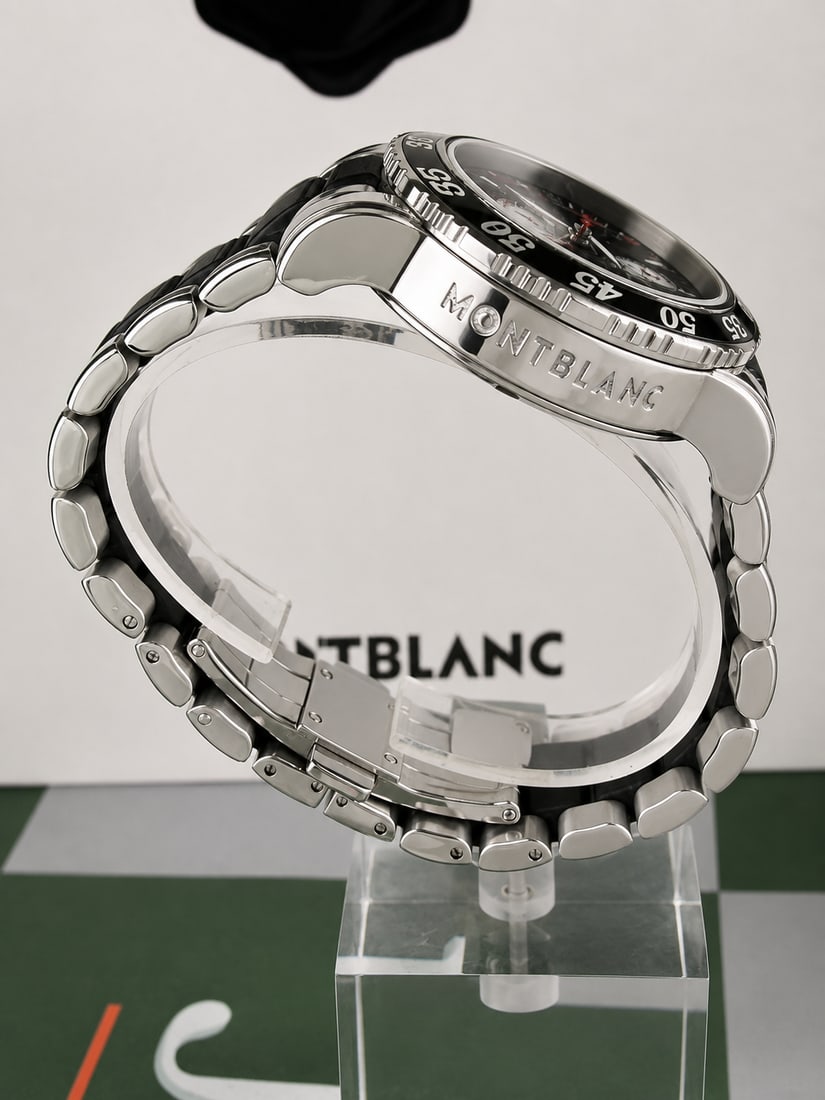 Montblanc Meisterstuck 7034 Black Sports Chronograph Date Automatic-Rare Example - 6