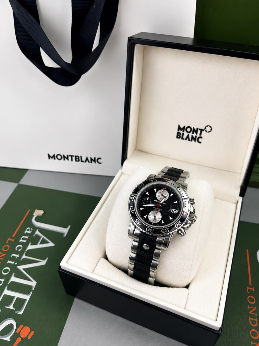 Montblanc Meisterstuck 7034 Black Sports Chronograph Date Automatic-Rare Example - 7