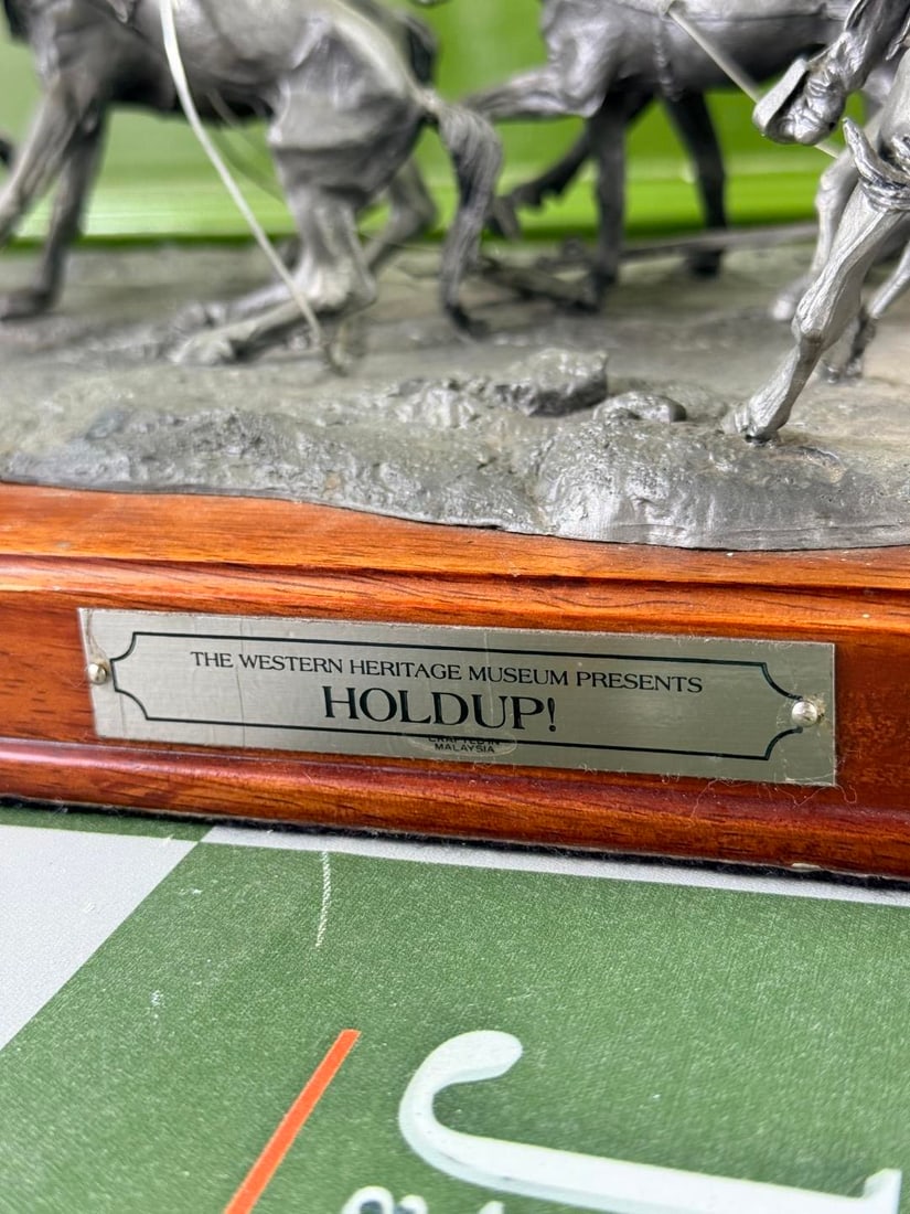 Large Pewter Display Franklin Mint ‘ Western Heritage Museum’ ‘The Hold Up’  - 2