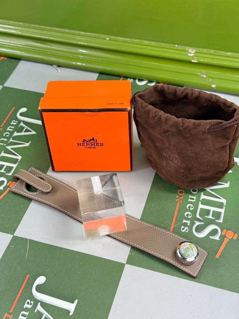 Hermes Paris Leather Dalvy Bracelet/Bangle - 4
