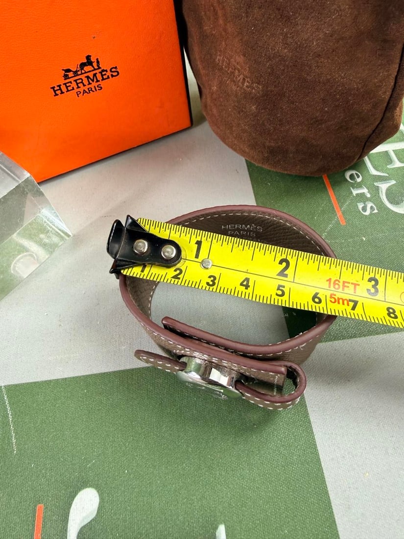 Hermes Paris Leather Dalvy Bracelet/Bangle - 7