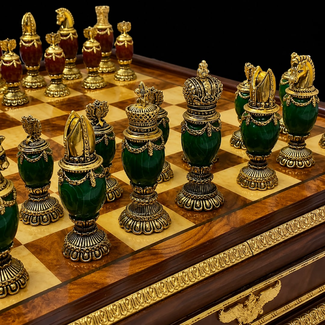 The Imperial House of Fabergé Chess Set-Rare Unopened Example 30 yrs-24 Carat Gold - 2
