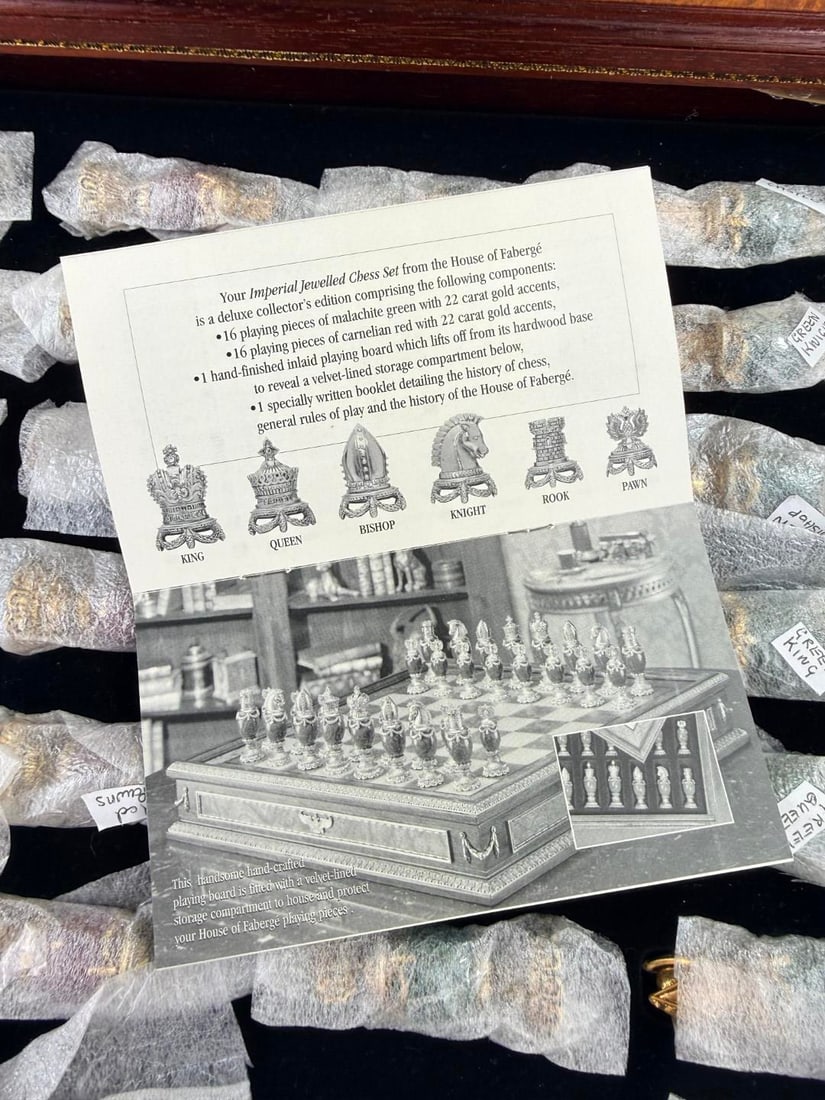 The Imperial House of Fabergé Chess Set-Rare Unopened Example 30 yrs-24 Carat Gold - 6