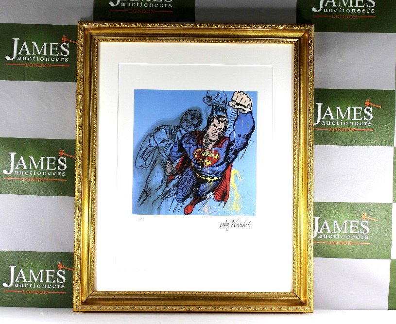 Andy Warhol Serigraphy Ltd plate signed-Superman in (1 of 2)