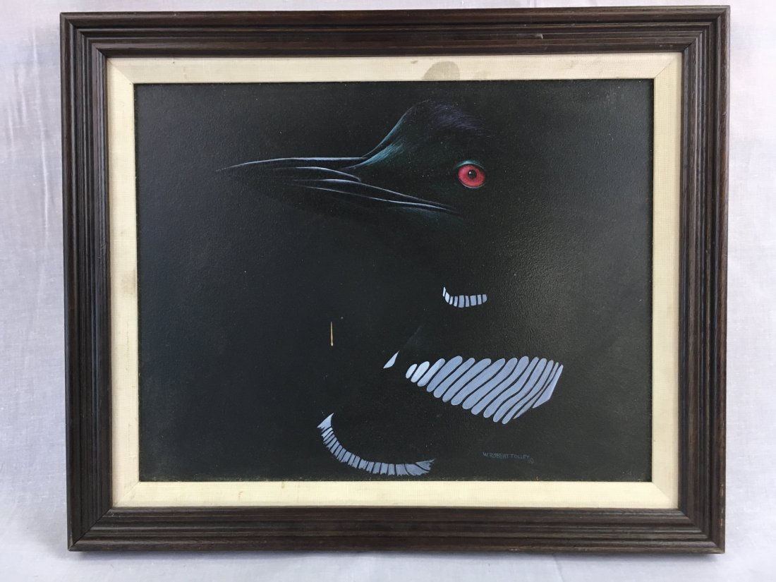 W. Robert Tolley original oil painting: Gorgeous original oil painting by W. Robert Tolley of dark raven. Signed lower right with gallery info on back. W Robert Tolley lives and paints on Maryland’s Eastern Shore outside the historic city