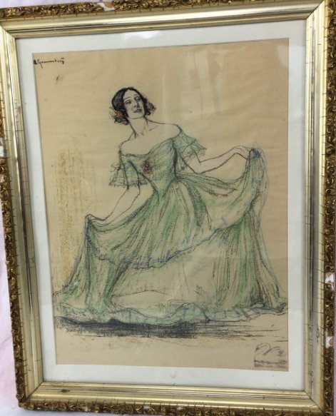 Anna Pavlova ballet costume sketch Arthur Grunenberg (1 of 9)