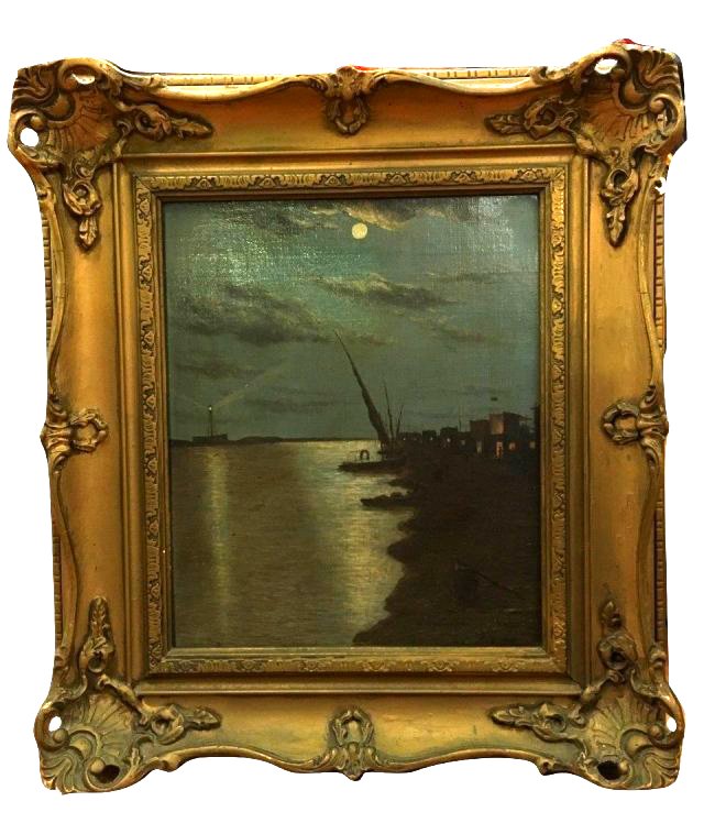19th c. Dutch School Oil on Canvas Seascape Painting (1 of 5)