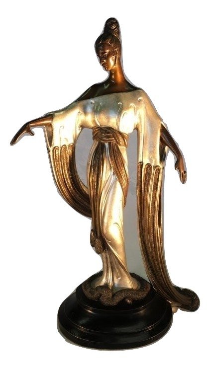 Negligee Gold Bronze Sculpture Romaine de Tirtoff Erté (1 of 8)