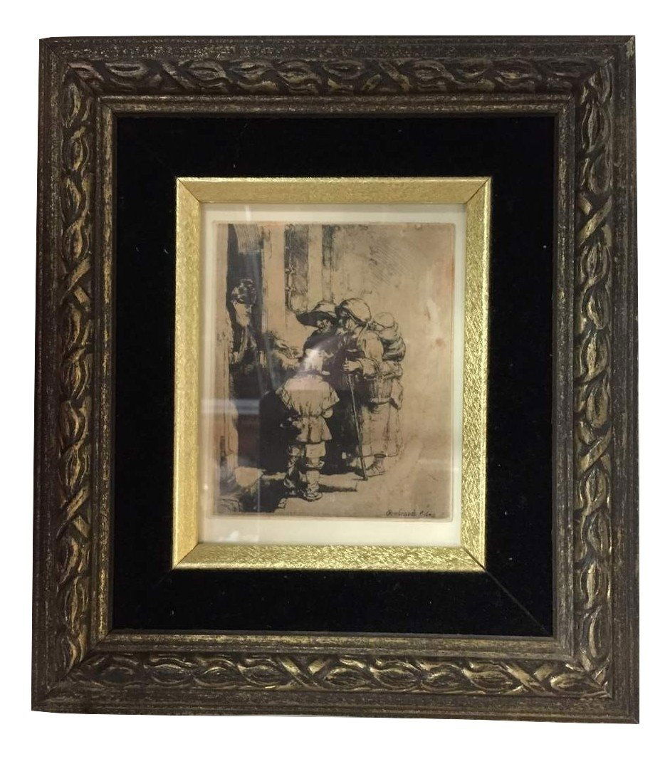 Rembrandt van Rijn etching Beggars Receiving Alms 1648 (1 of 7)