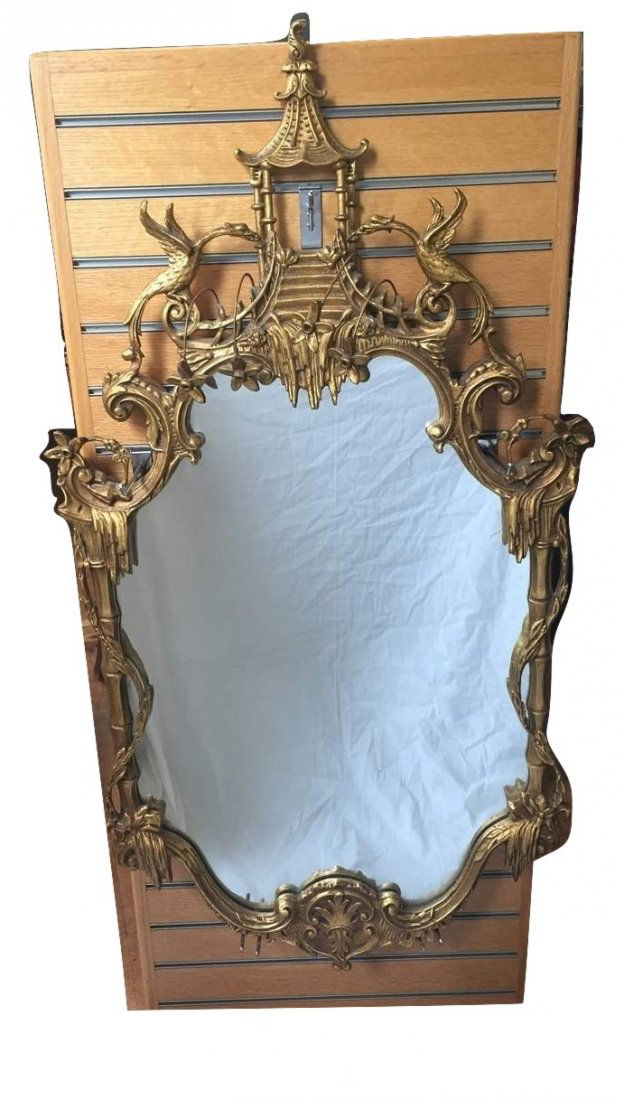 19th c. Chippendale Chinoiserie Giltwood Mirror #2 (1 of 7)