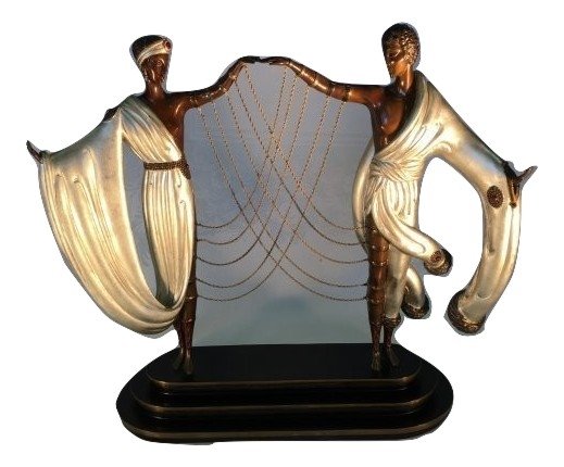 Erté "The Wedding" White Gold over Bronze Sculpture (1 of 8)