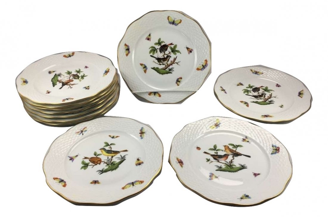Herend Rothschild Fine Porcelain 12 BB/Dessert Plates (1 of 4)