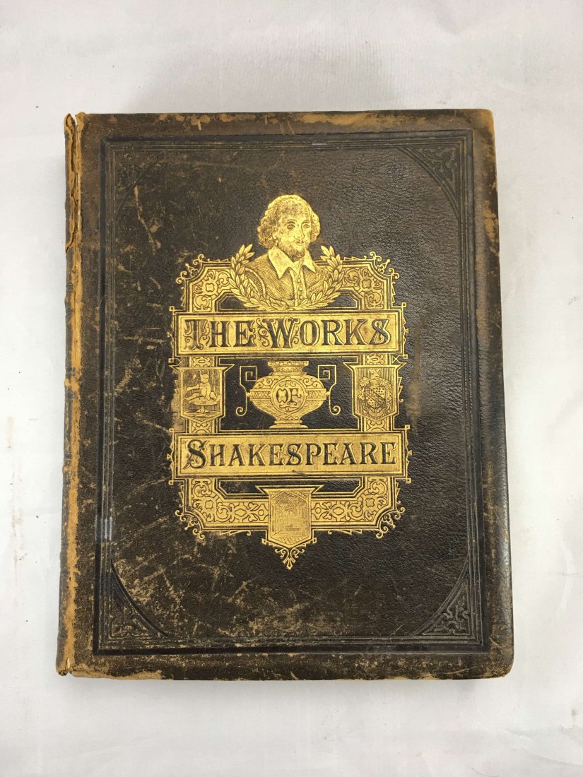 Gilbert Shakespeare Book signed by William Boyd Dawkins: The Works of Shakespeare: The Gilbert Shakespeare edited by Howard Staunton with 511 Illustrations by Sir John Gilbert. Published by George Routledge & Sons. It is inscribed "To my darling wife A. Mis