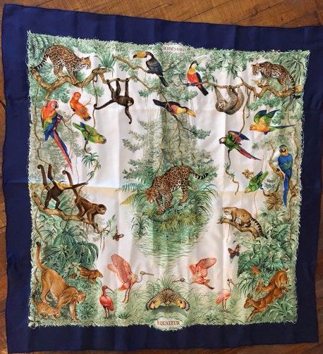 Hermès Silk Scarf "Equateur" by Robert Dallet 35" (1 of 8)