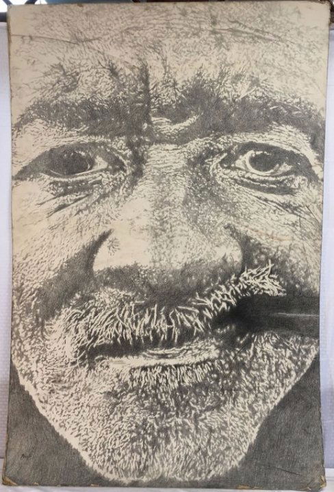 Maxine Hayt large format pencil drawing early portrait (1 of 6)