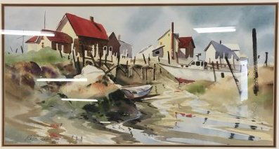 Ralph Acosta original seascape Watercolor NY, CT (1 of 8)