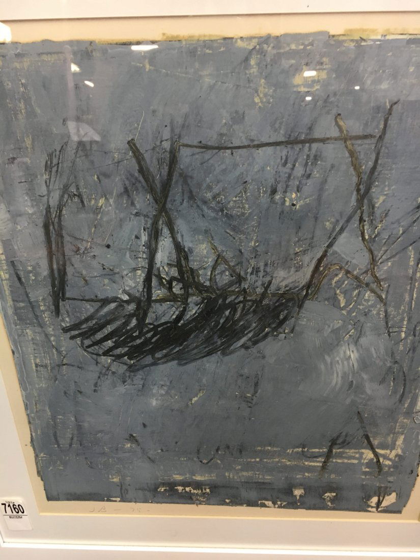 Jake Berthot original oil on paper painting 1975: Here is an original Jake Berthot oil on paper painting dated 1975 signed with his initials J.B. Purchased from his estate in New York upon his death in 2015. It measures 21" x 23.5" and is nicely fram