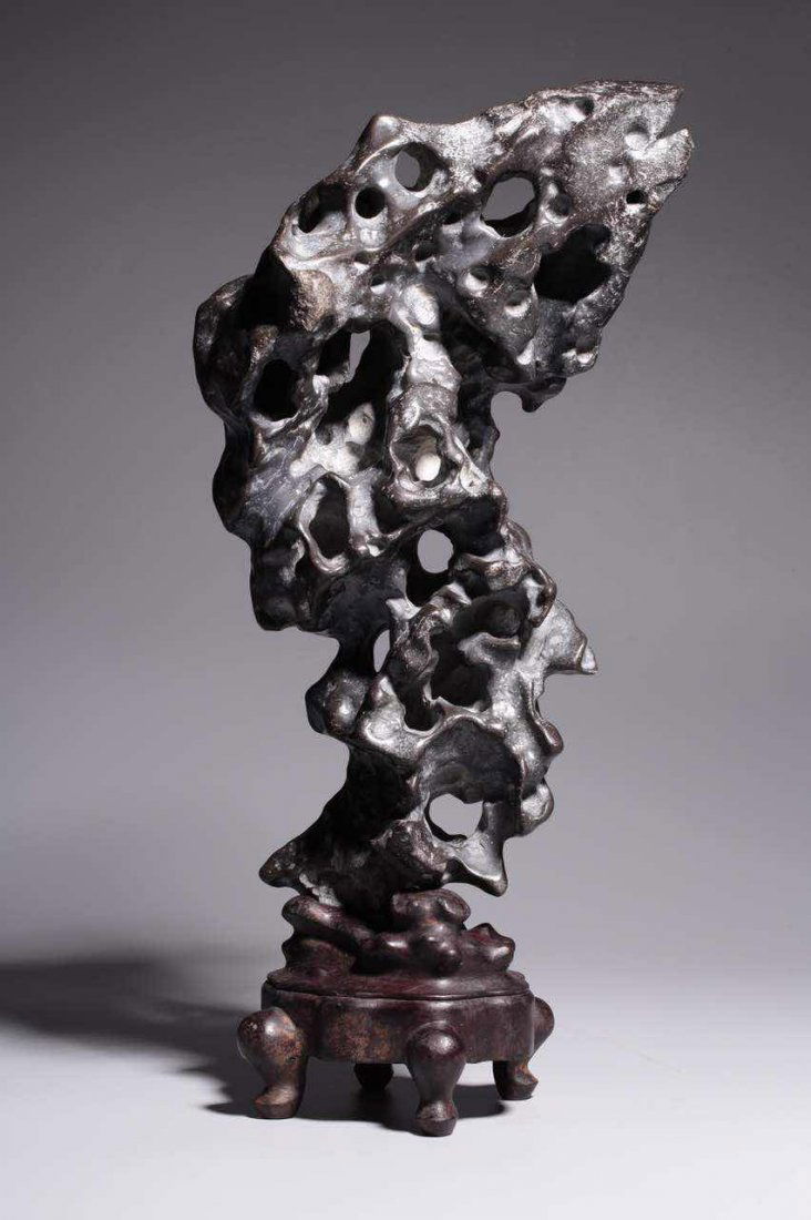 Chinese Natural LingBi stone(With the base) (1 of 5)