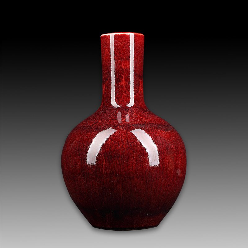 Chinese Oxblood Jun Glazed Vase (1 of 4)