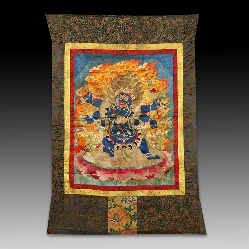 Large Chinese Qing Dynasty Silk Embroidery Thangka (1 of 5)