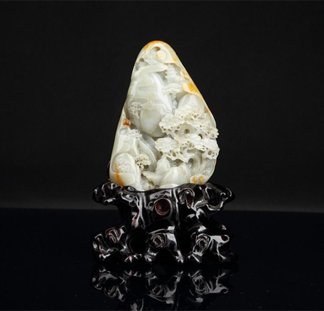 Chinese Hetian White Jade Carved Children Boulder (1 of 7)