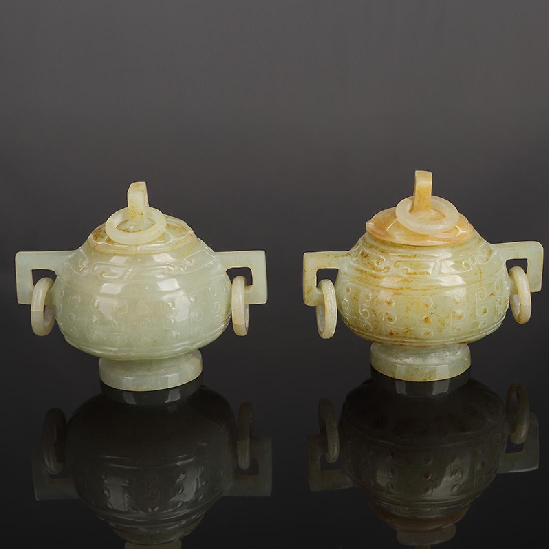 Pair Chinese ancient Jade Incense burner (1 of 11)